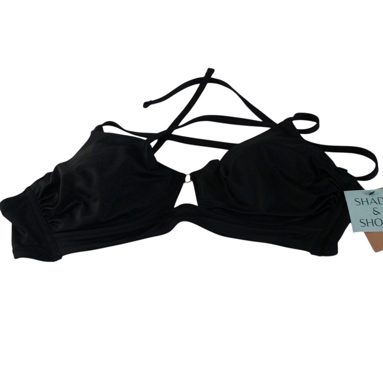 Women’s Longline Ring Detail Underwire Bikini Top – Shade & Shore Black 32B