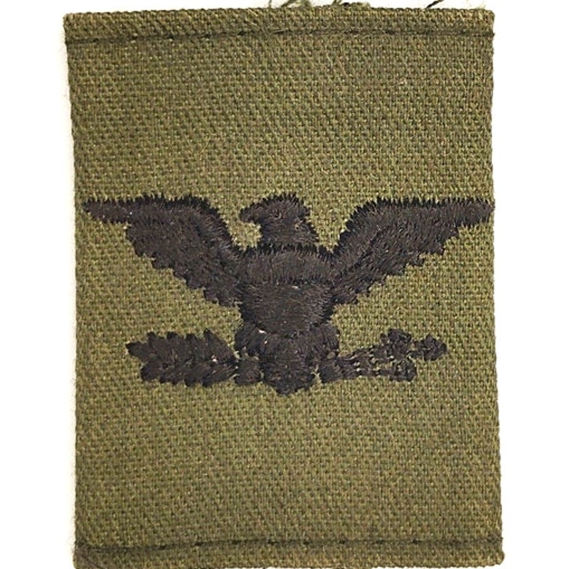 US Army Colonel O‑6 Subdued OD Green Slip‑On Rank Patch – NOS Vintage 2"