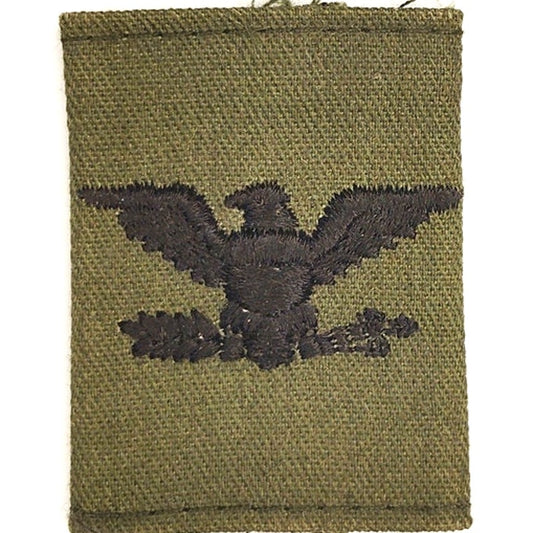 US Army Colonel O‑6 Subdued OD Green Slip‑On Rank Patch – NOS Vintage 2"