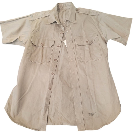Vintage 1964 U.S. Military Khaki Cotton S/S Shirt – DSA-1-4418-64-C, 15x30