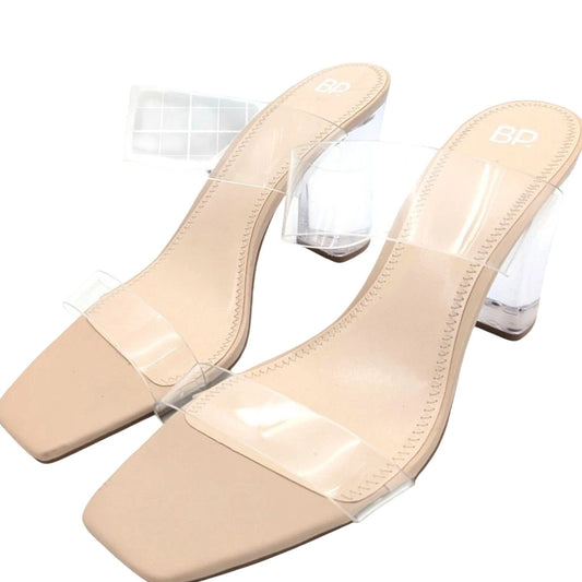 BP Nola Block Heel Sandal – Clear – Two Transparent Straps – Women’s Size 10M