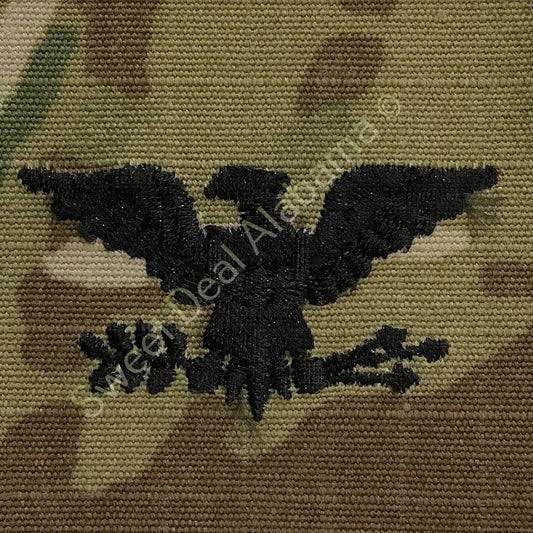 Embroidered Colonel O-6 OCP Sew-On Rank Uniform Insignia, Multi-Camo, 2"H x 2"W