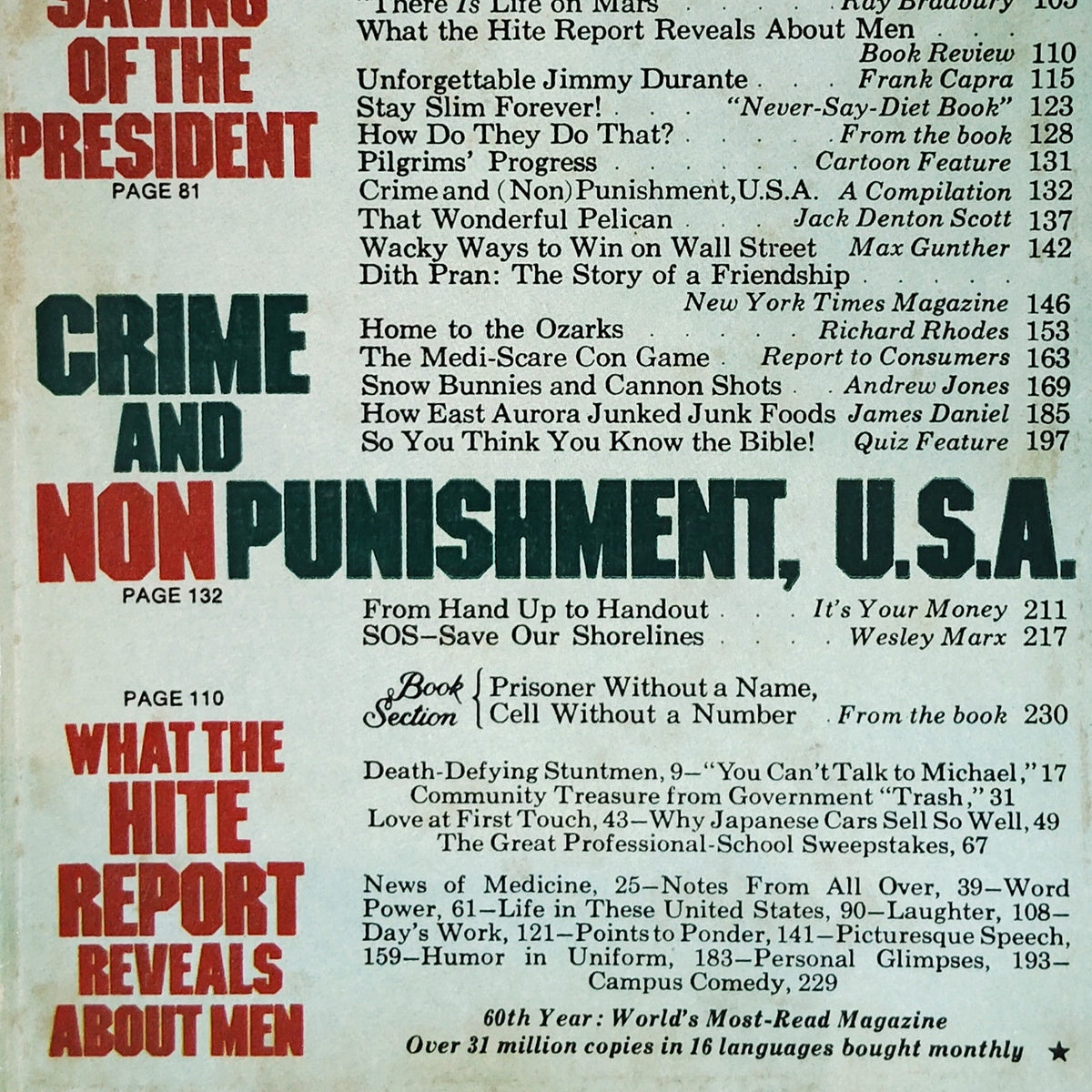 Reader's Digest November 1981 Magazine - The Saving of the President