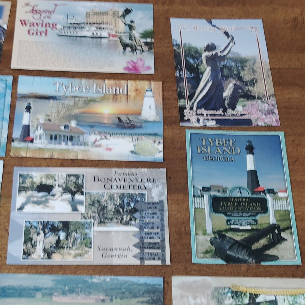 Vintage Georgia Postcards Ephemera- Savannah, Tybee Island, Bonaventure Cemetery