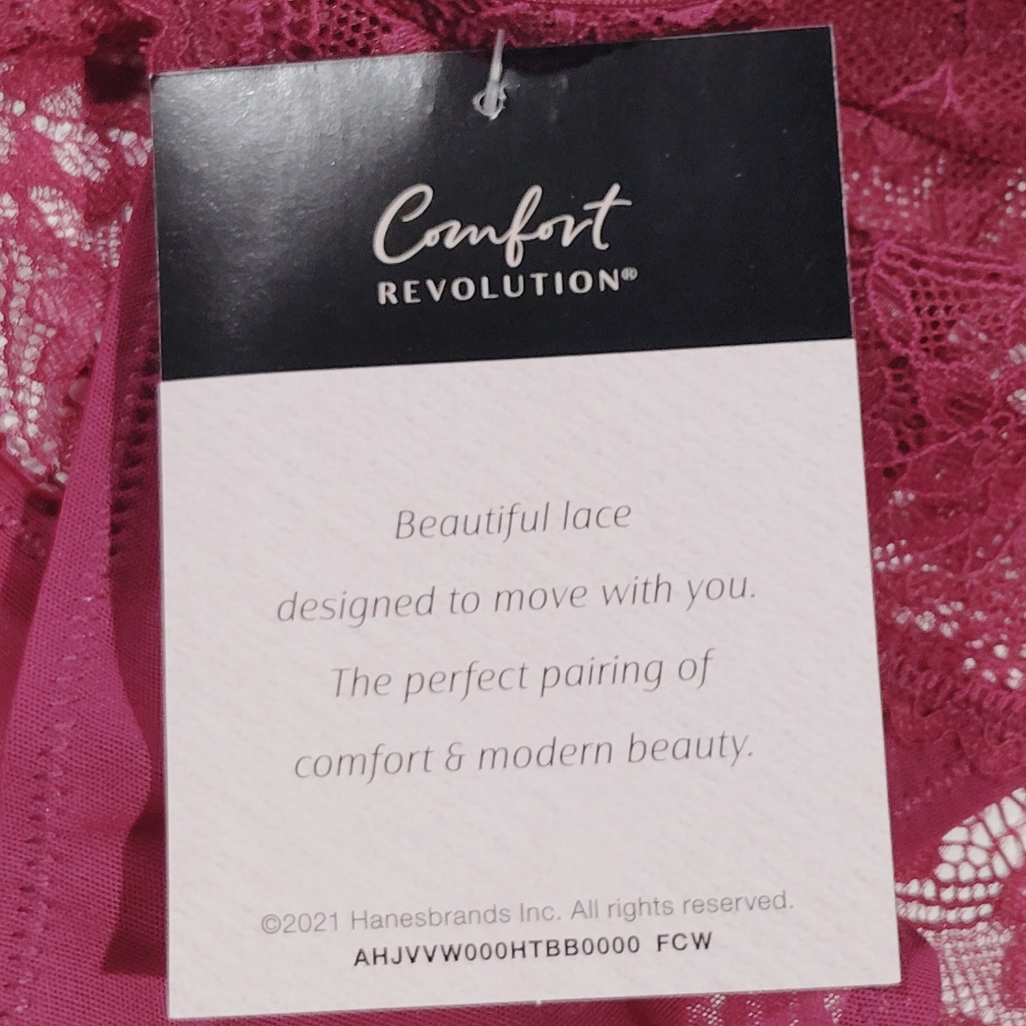 Bali Comfy Glam Lace Desire Hipster Panty – Size 2XL/9 – Burgundy