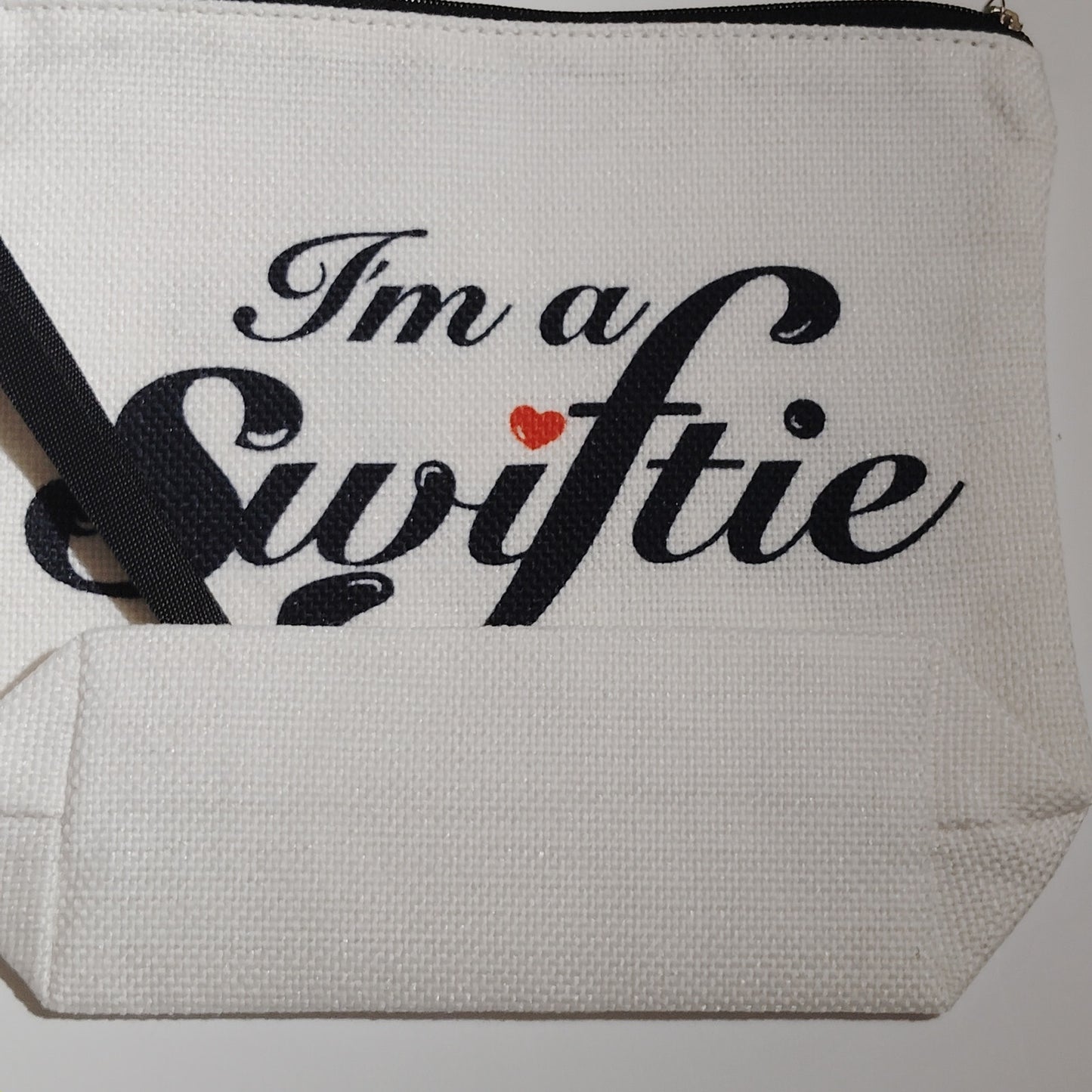 Canvas “I’m a Swiftie” Travel Make‑Up Bag 8.5"×6"×2.5" Zipper Pouch