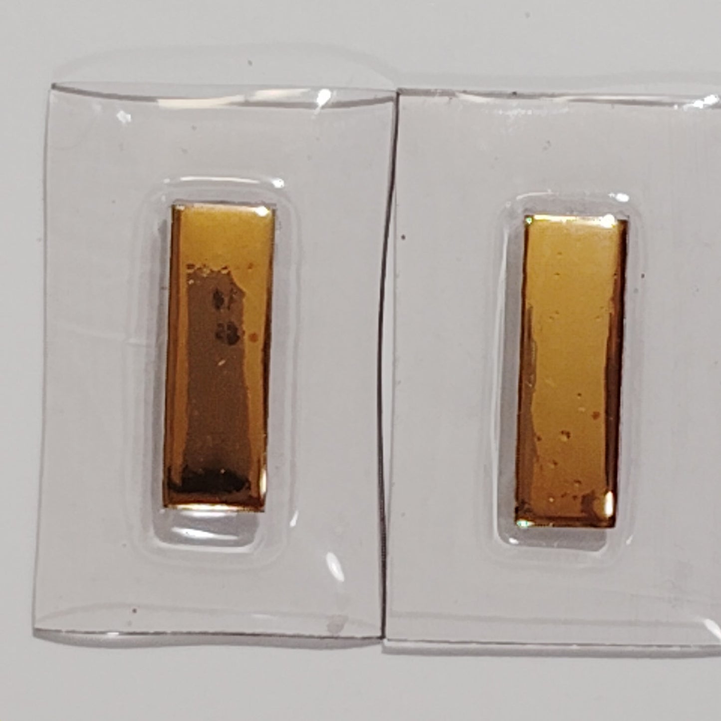 1960's Flight Suit & Jacket Gold Sew-On 2nd Lieutenant Bar  1-1/8"W x 1-3/4"H