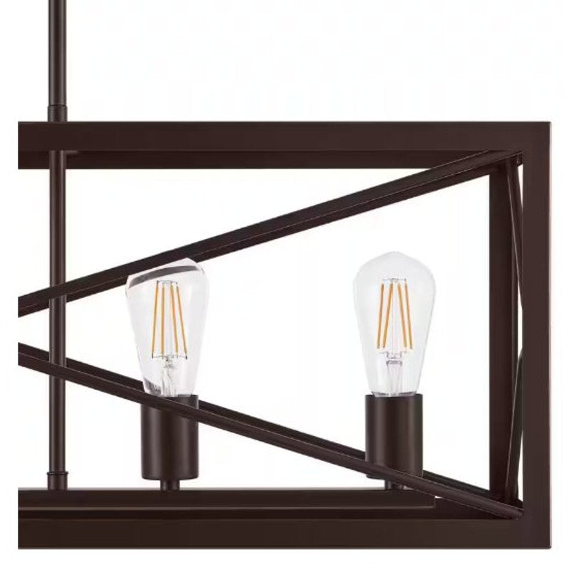 Home Decorators Harwood 60-Watt 5-Light Royal Bronze Pendant with Cage Shade