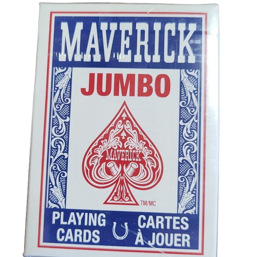 2 Decks, Maverick Jumbo Index Playing Cards, Blue Back, New in Packages