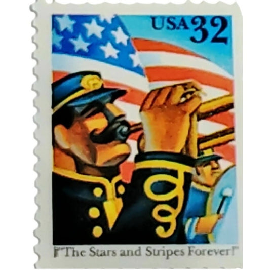 Block of 4 – 1997 USA 32¢ Stars and Stripes Forever Comm. Block MNH – Scott 3153