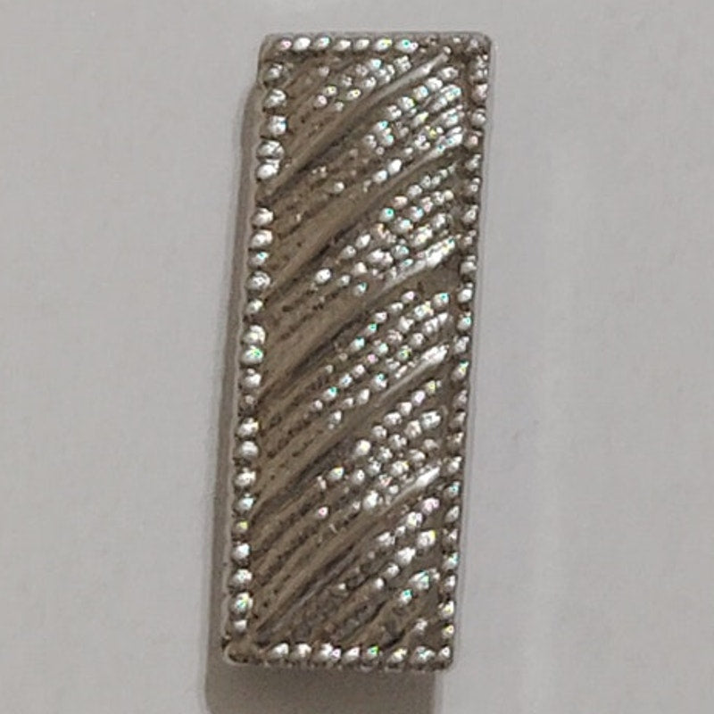 Silver‑Tone Corrugated Lieutenant Rank Bars – 3/4" × 1/4" Collar Device Pin Set