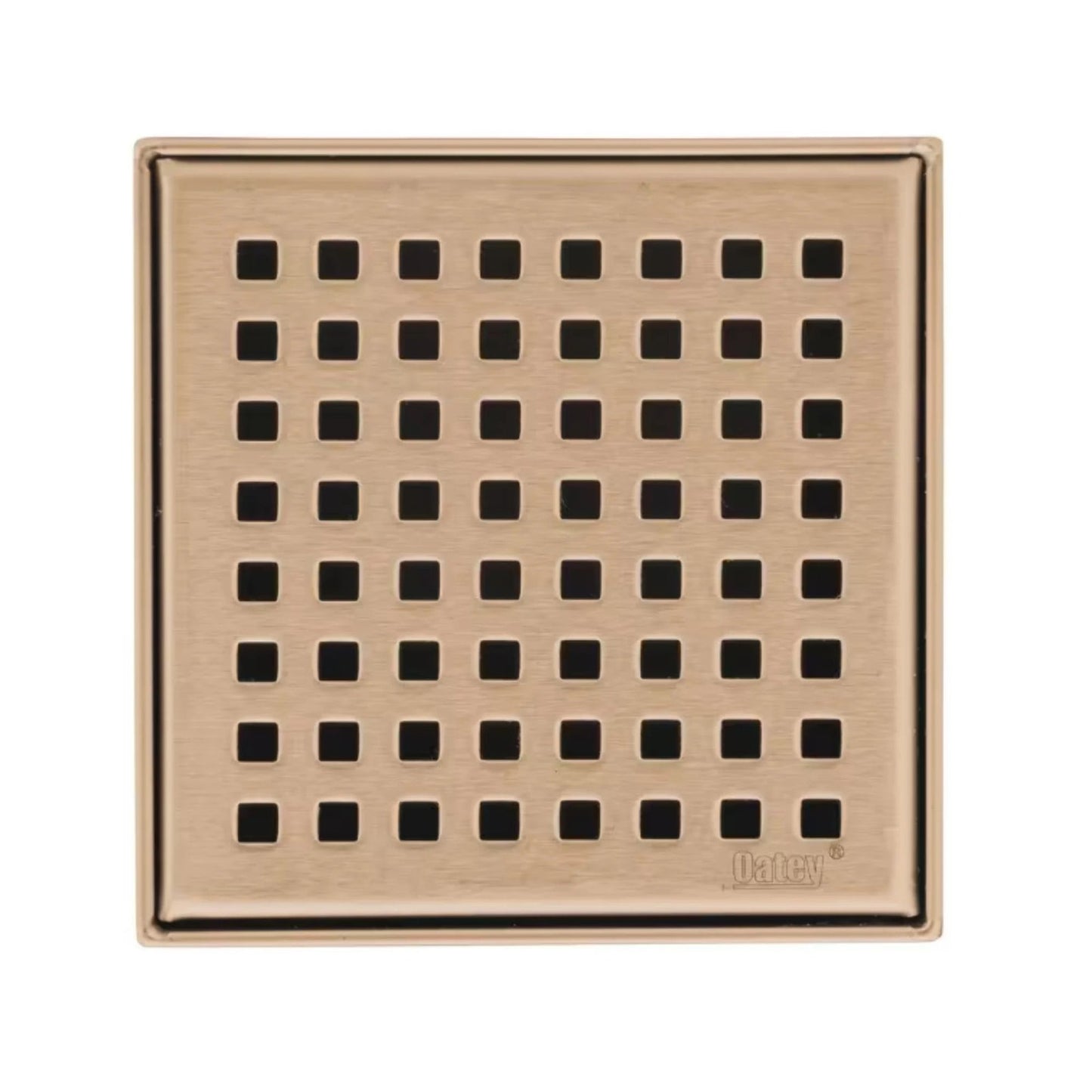 Oatey Designline 4" × 4" Stainless Steel Square Shower Drain, Champagne Bronze