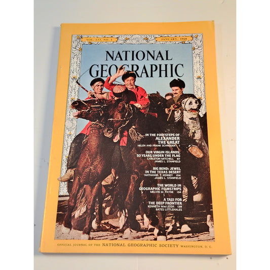 National Geographic Magazine – January 1968, Antarctica, Amazon, Ancient Art