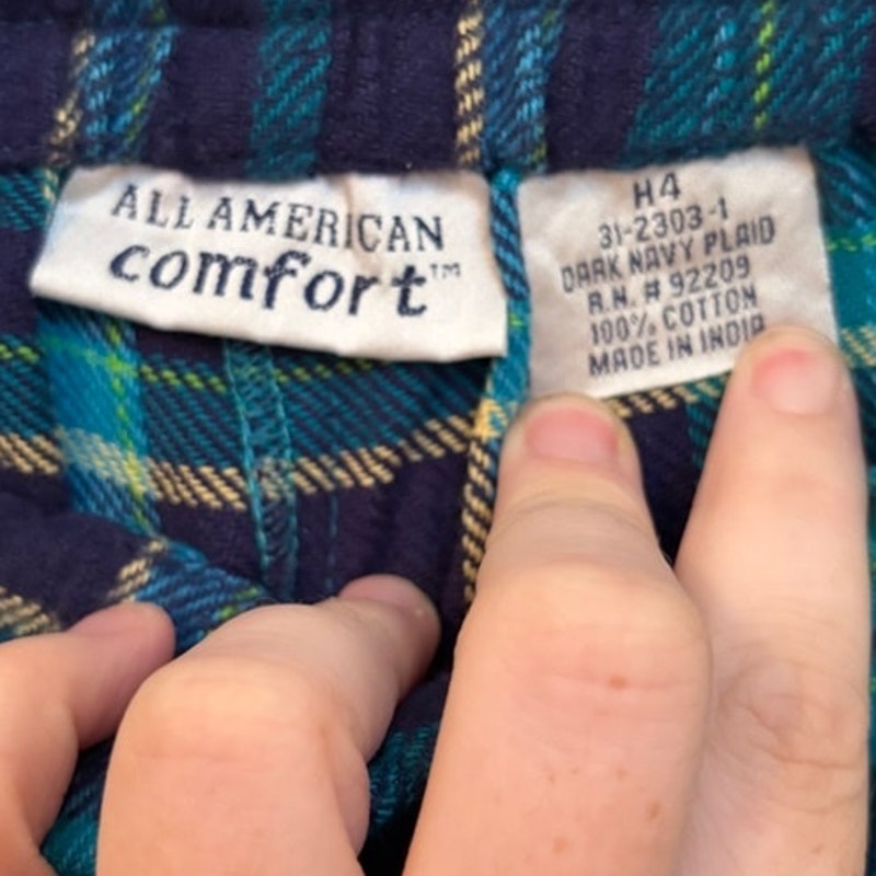 All American Comfort Navy Plaid 3-Piece Sweatset - Jacket, Top & Pants Size L