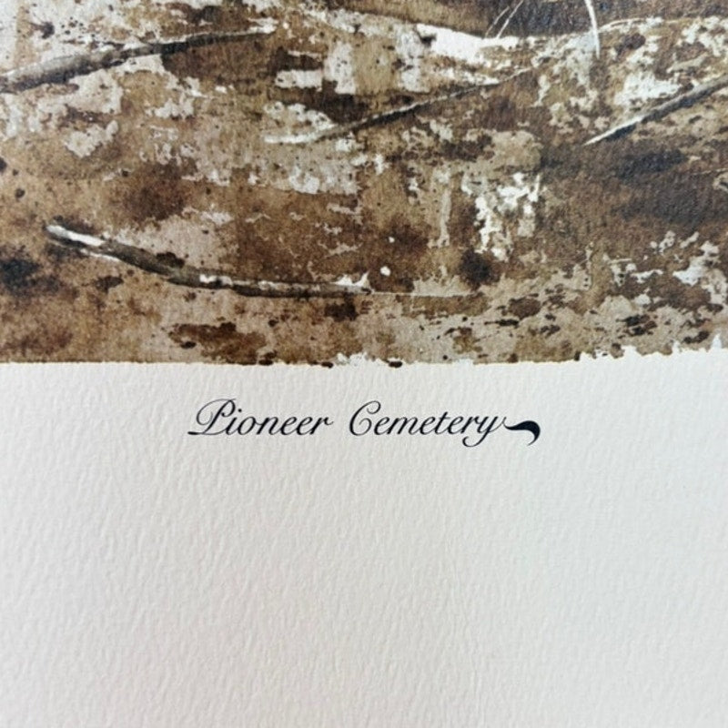 VTG Dwayne Warwick “Pioneer Cemetery” Litho Print Tennessee Squire Art 25x17.5