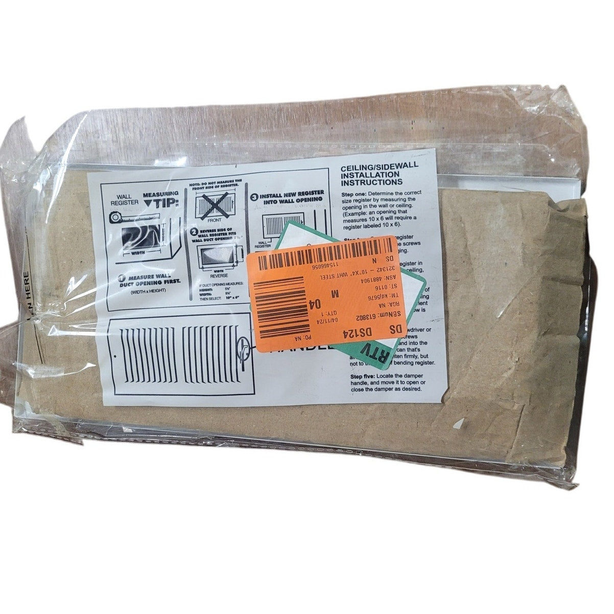 10" x 4" 3-Way Wall/Ceiling Register, White  (OD 11.75"L x 5.75"H)