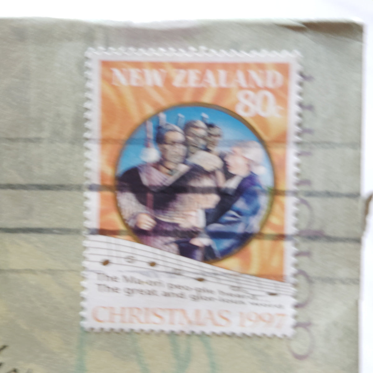 1997 New Zealand Christmas 80c Stamp Cover - Wellington to Hawaii Mail