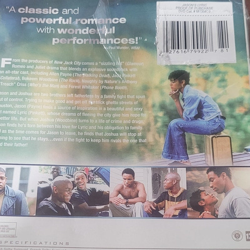 Jason’s Lyric DVD Romantic Drama Allen Payne Jada Pinkett Classic Love Story