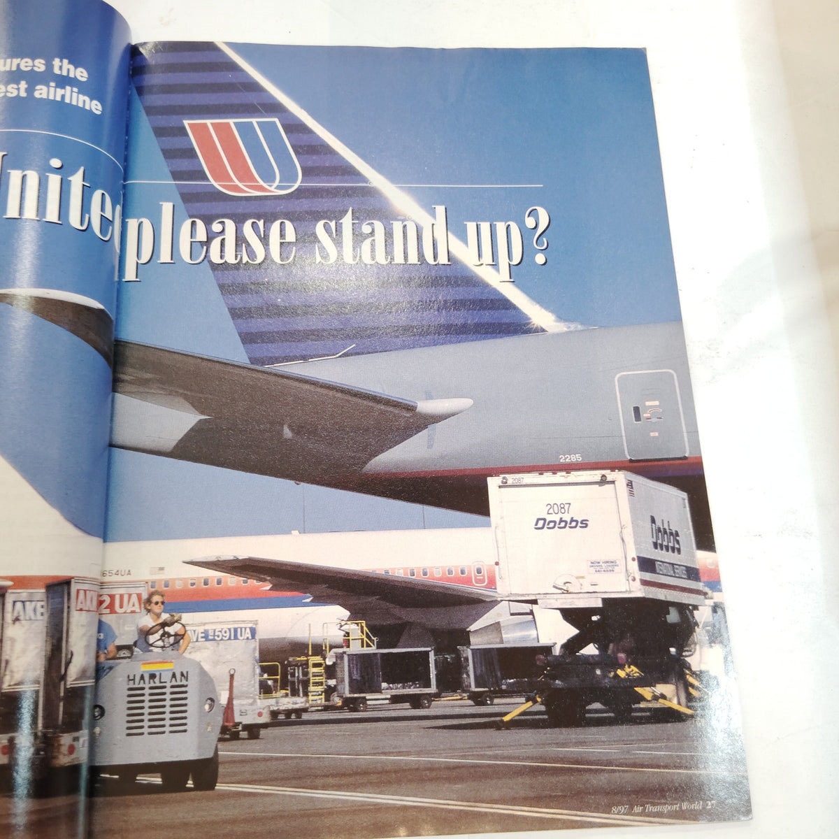 Air Transport World Magazine August 1997 - United Airlines Cover - Vintage