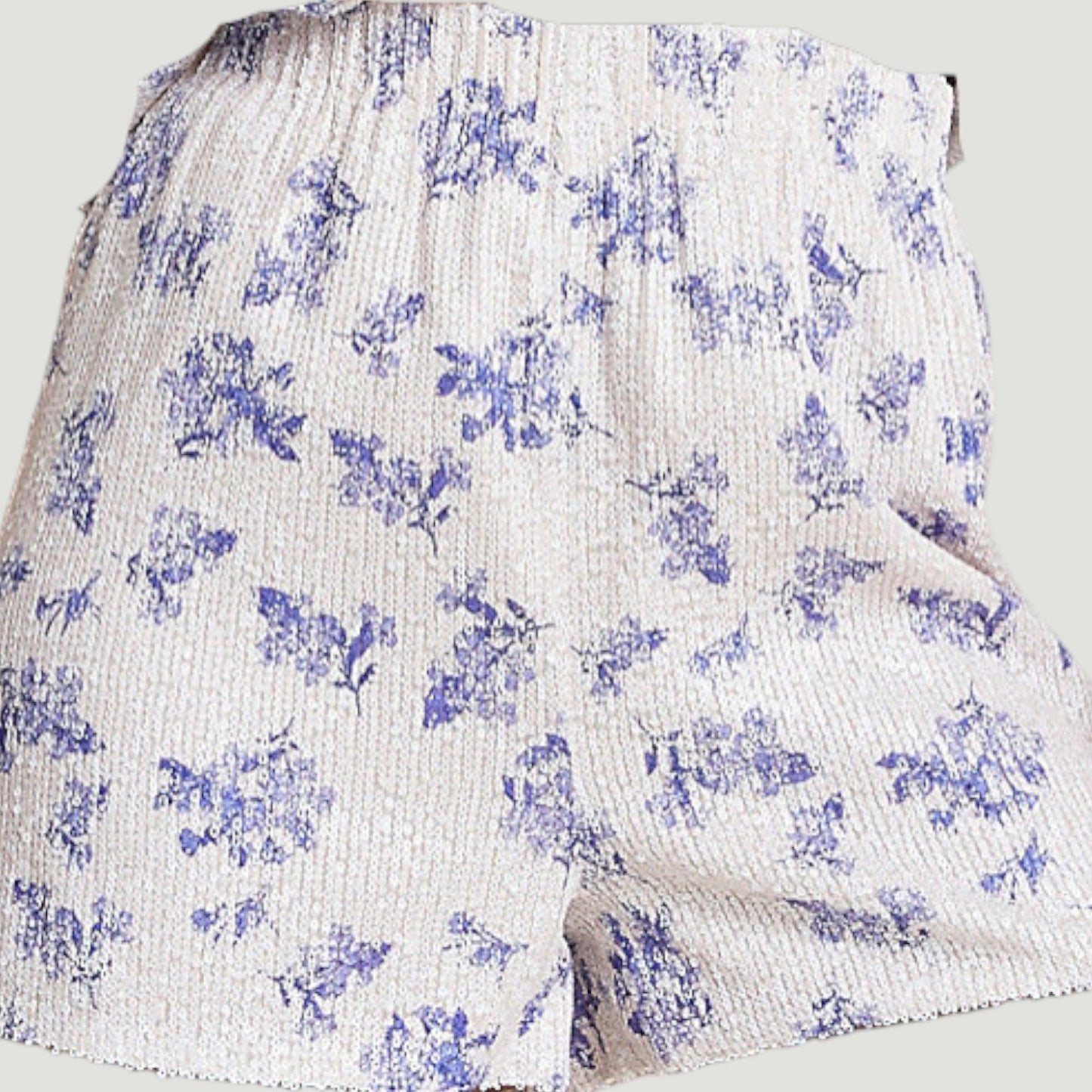 River Island Women’s Blue Floral Sequin Shorts, U.S. Size 6