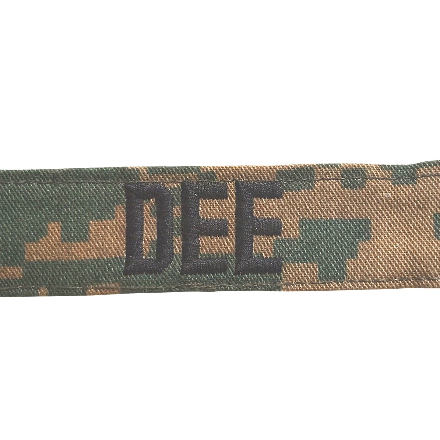 Name Tape “DEE” – Woodland MARPAT – 5" × 1" Hook Back – Patch – Novelty Patch