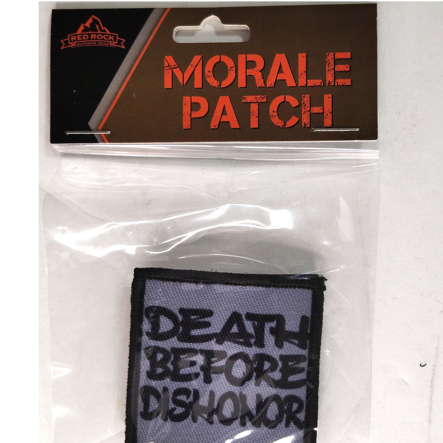 Death Before Dishonor Novelty Patch Red Rock 2" × 2" Hook Back w/ Loop Panel