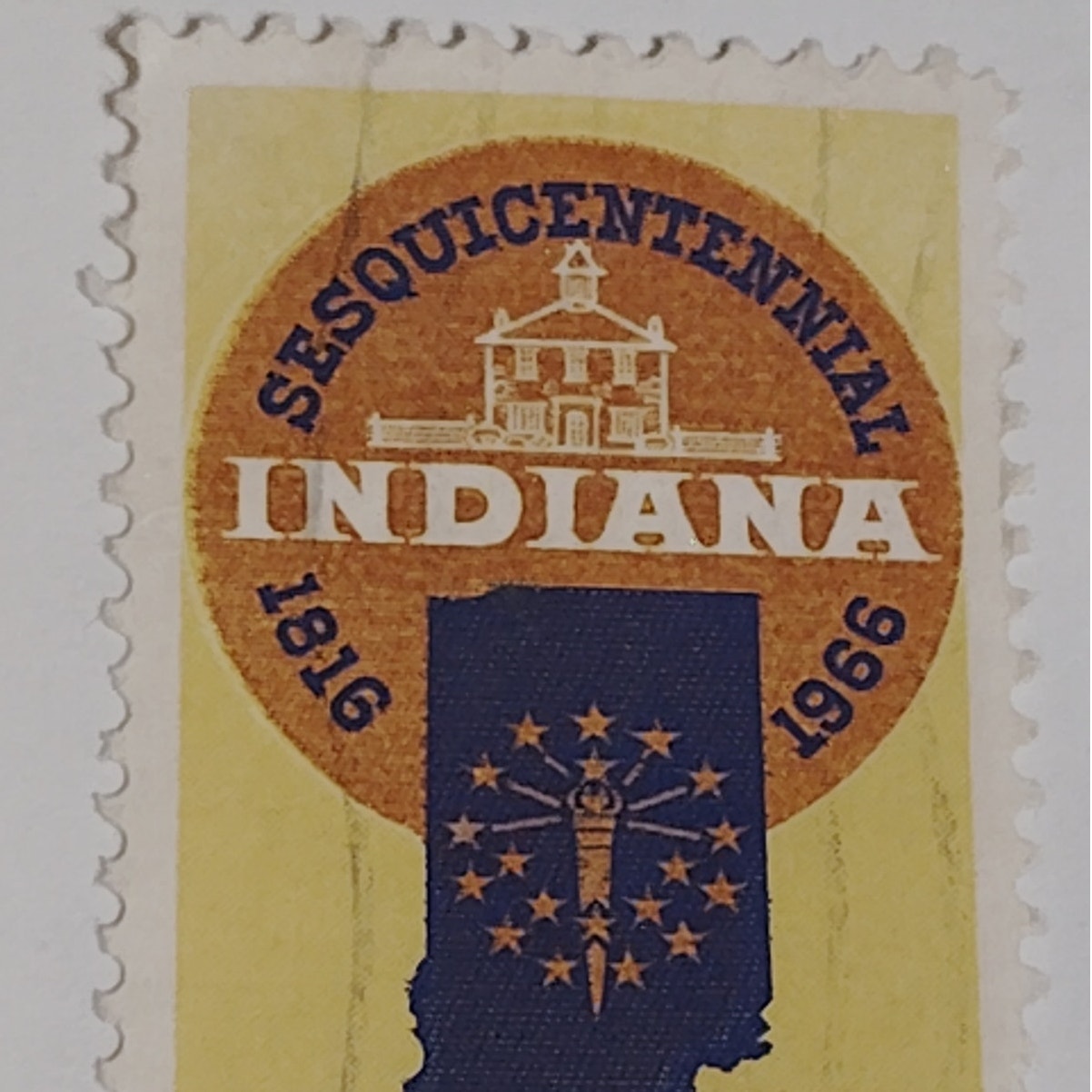 1966 Scott #1308 – 5¢ Indiana Statehood Sesquicentennial / Corydon Capitol