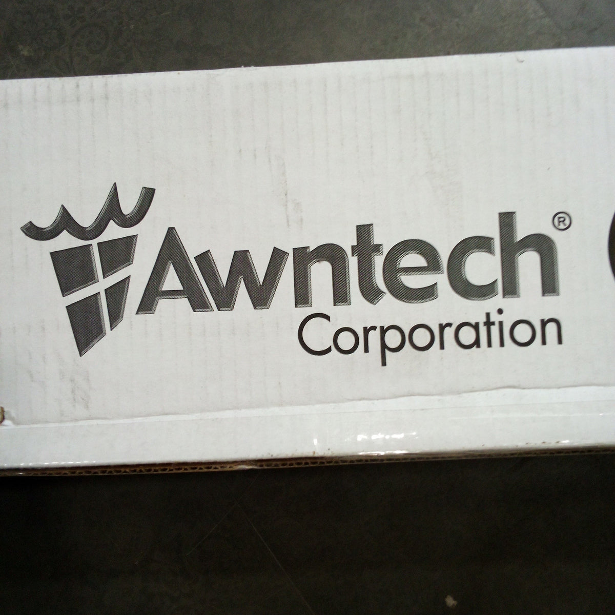 Awntech San Francisco 6 ft. Awning Beige/Black Striped Window Entry Canopy