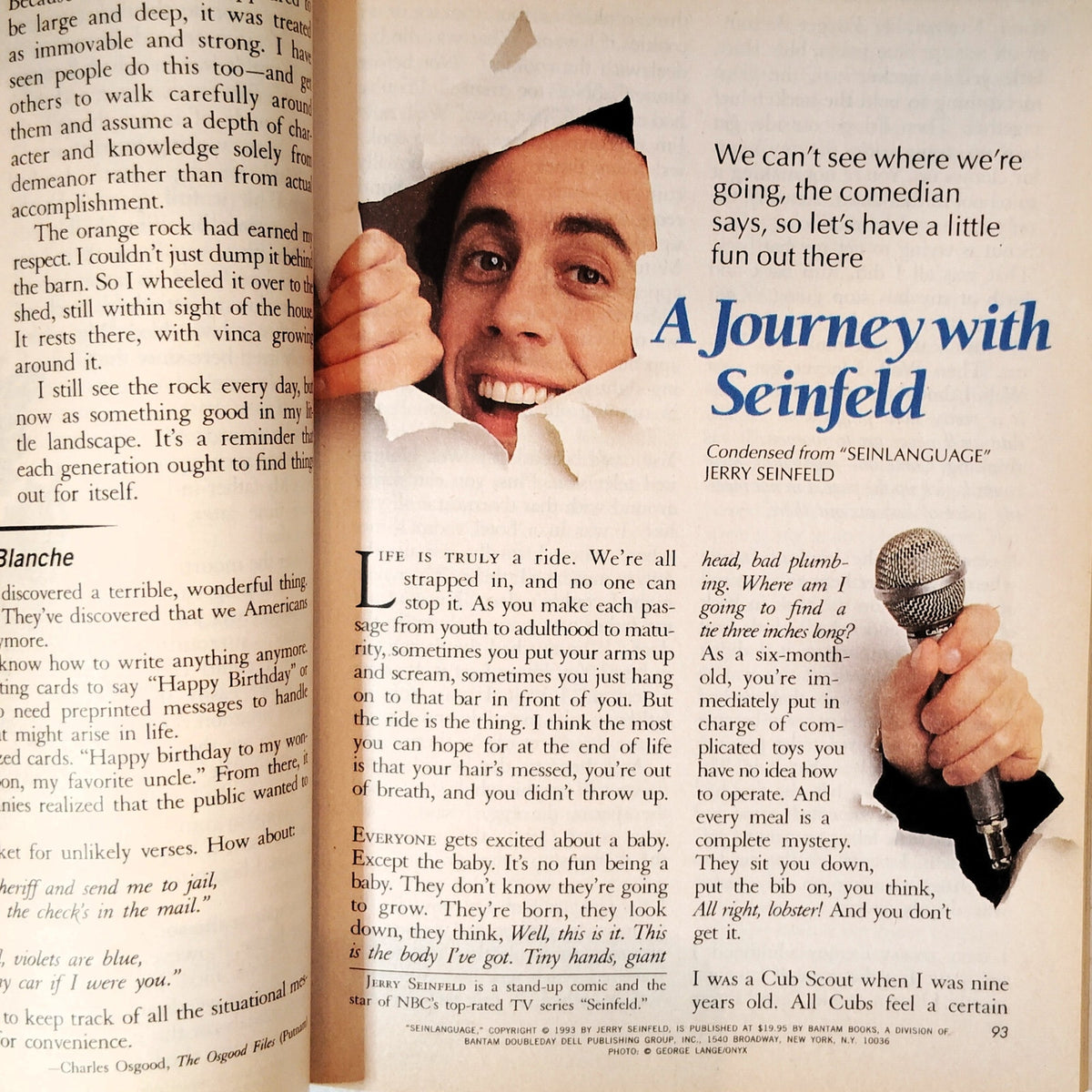 Reader's Digest March 1994 Seinfeld Cover Magazine Vintage Back Issue