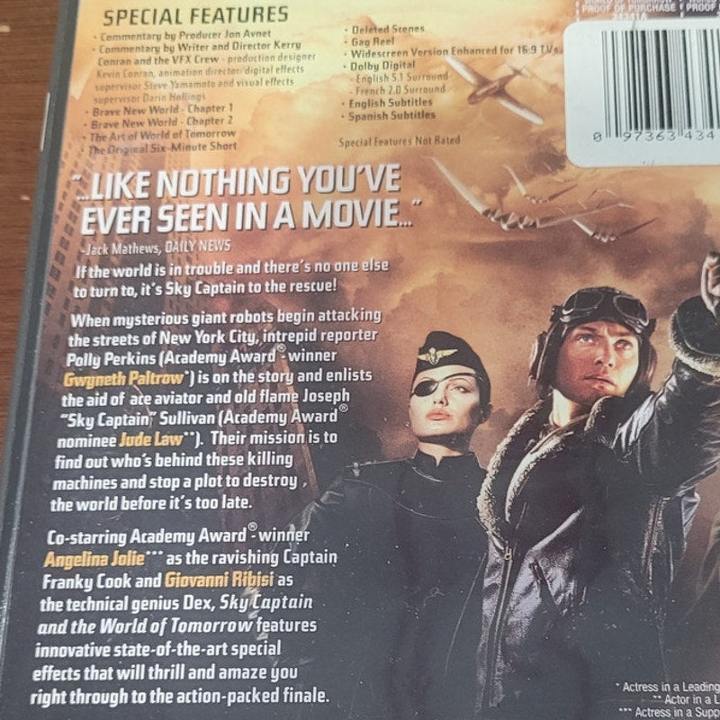 Sky Captain DVD Widescreen Sci-Fi Adventure Jude Law Gwyneth Paltrow J-Lo, 2004