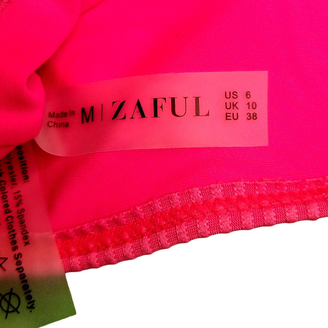 ZAFUL V-Notch Underwire Balconette Bikini Swimwear - Pink, M (6)