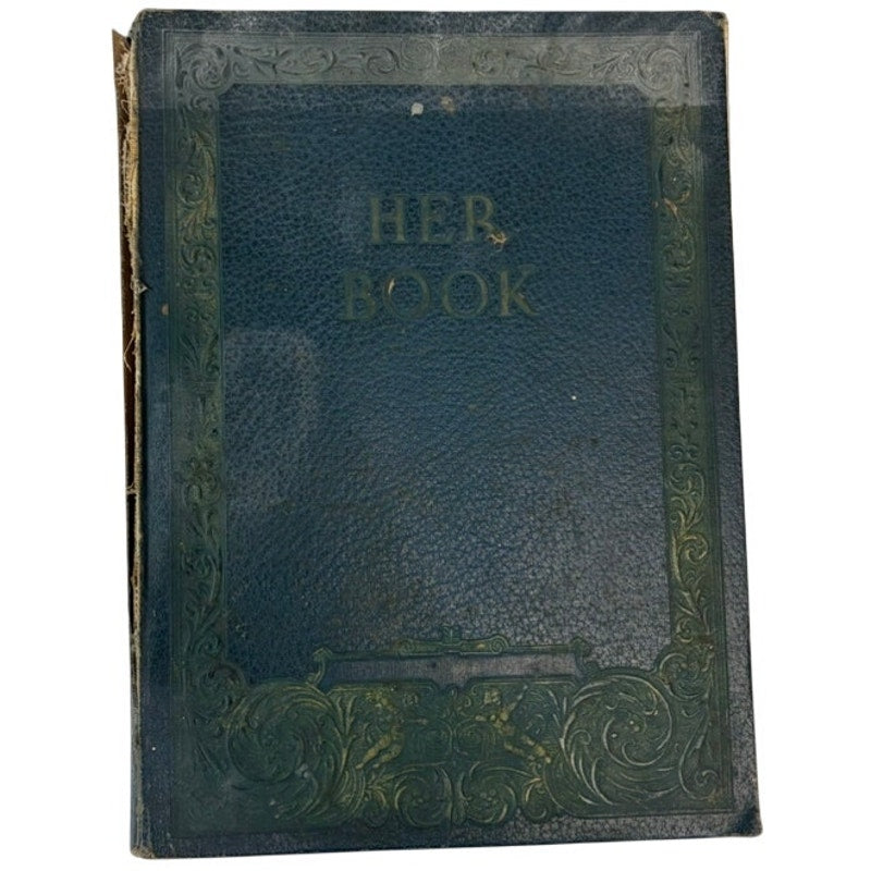 Her Book: A Treasure of Household Lore (1932) Vintage Blue Gold Textured Cover