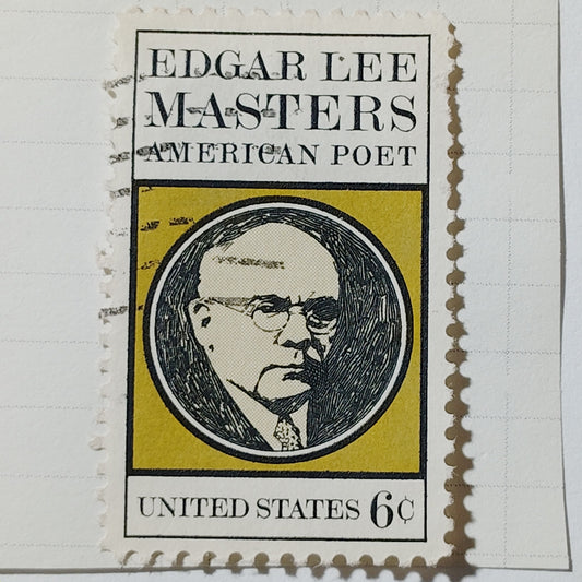 1970 US 6c Edgar Lee Masters American Poet Stamp #1405 Used Cancelled