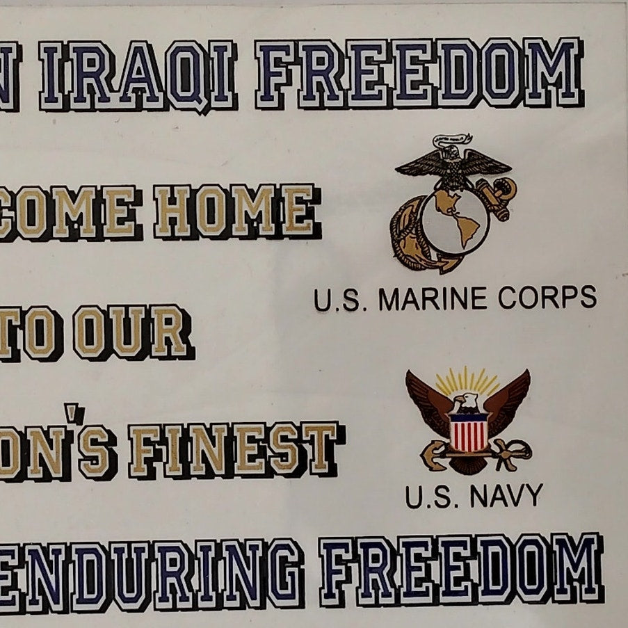 Operation Iraqi & Enduring Freedom Decal Sheet – 6" x 3.75" Welcome Home