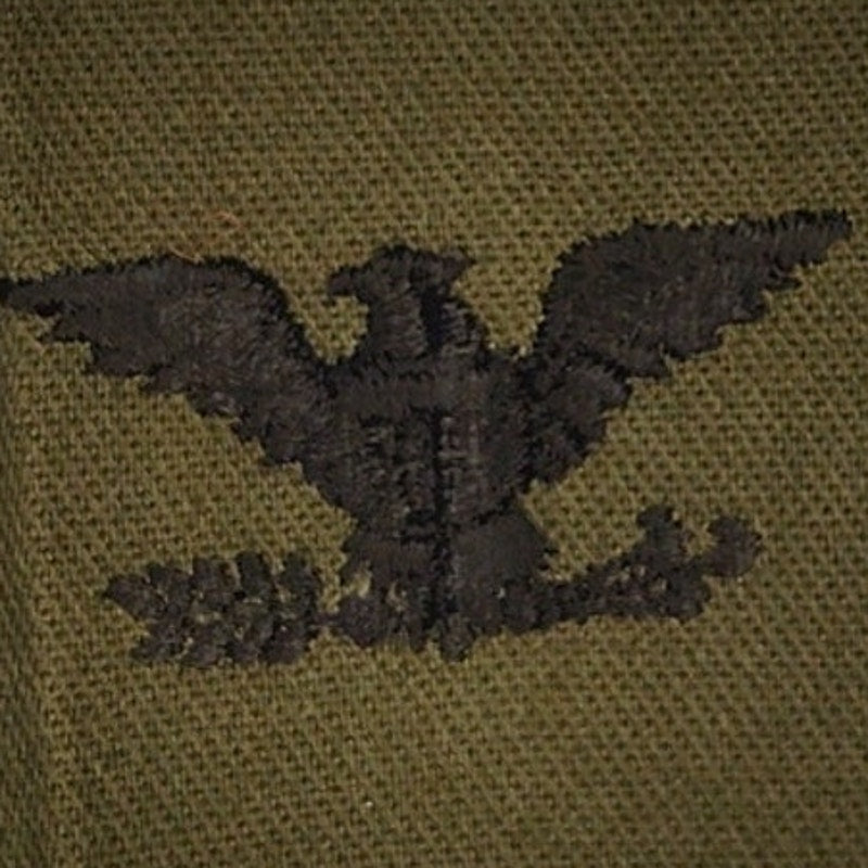 Vintage US Army Colonel O‑6 Subdued OD Green Rank Patch Vietnam Era Sew‑On