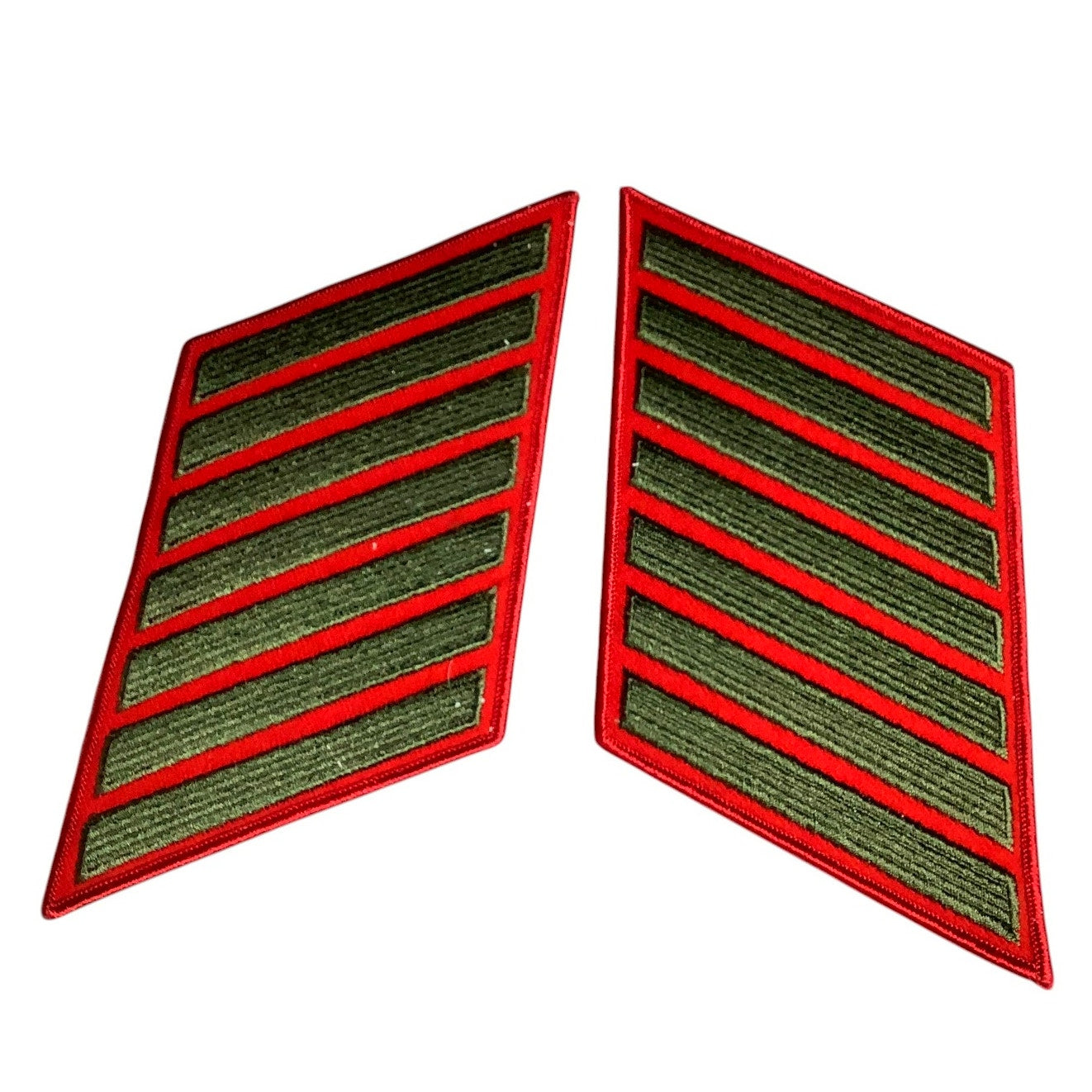 1 Set- US Marine Corps, Green/Red, 7 Hash / Stripes, 28 Years of Service Patches