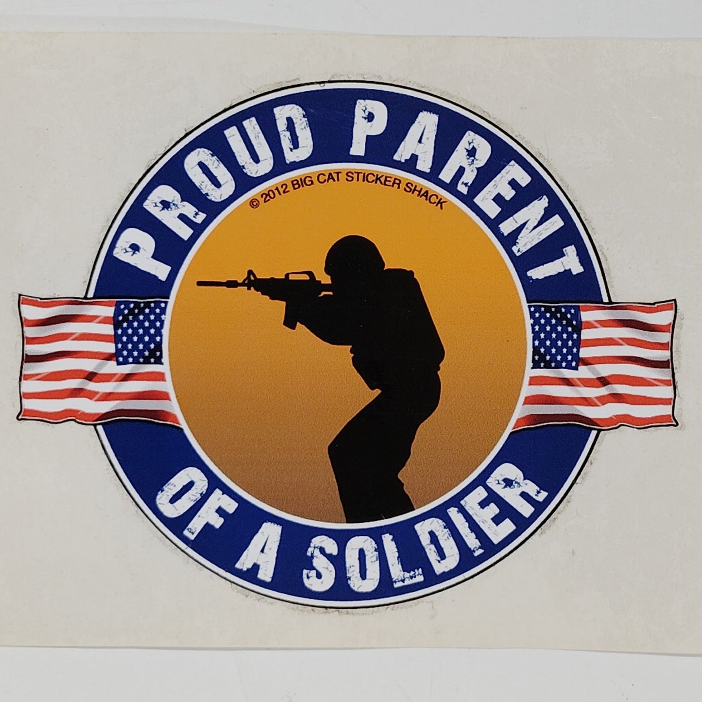 Proud Parent of a U.S. Soldier Decal  4-1/8" Round  Vinyl Sticker  Car, Laptop