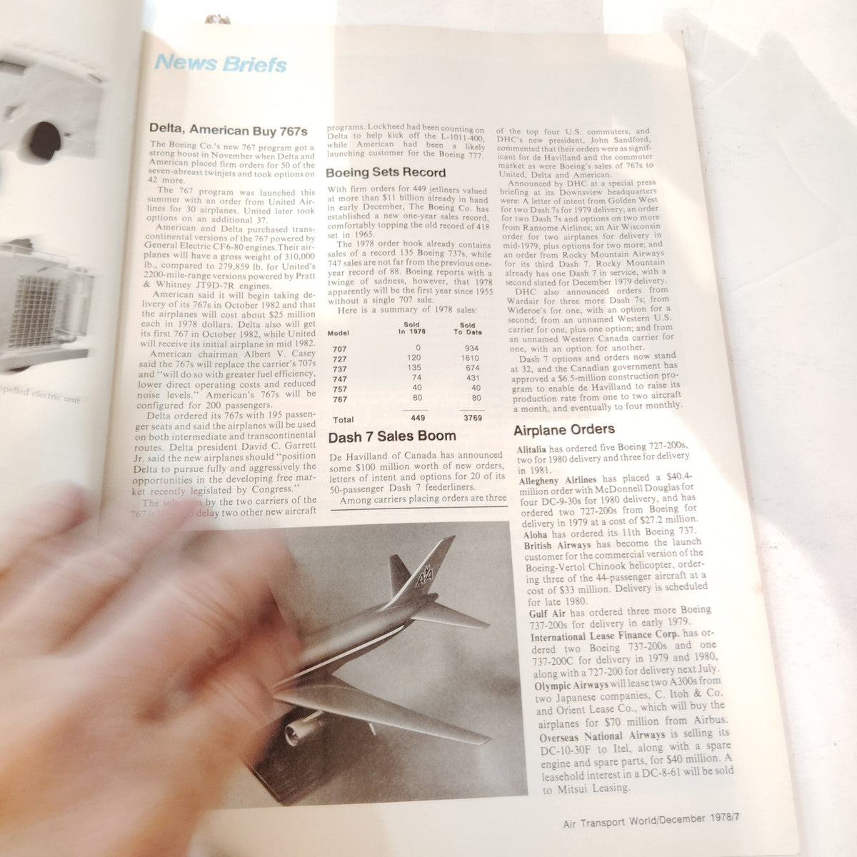Air Transport World Magazine - December 1978 - Vintage Aviation Publication