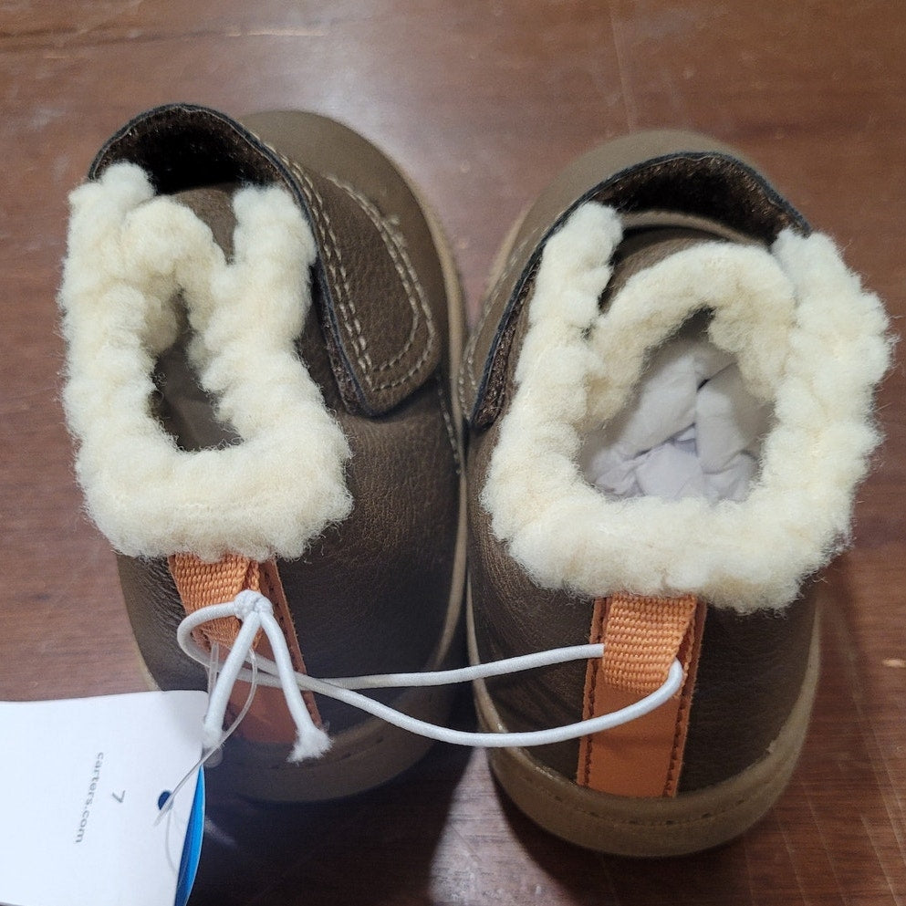 Carter’s Chatham Boot Size 7 Toddler Brown Faux-Suede Hook & Loop Strap CF21F12P