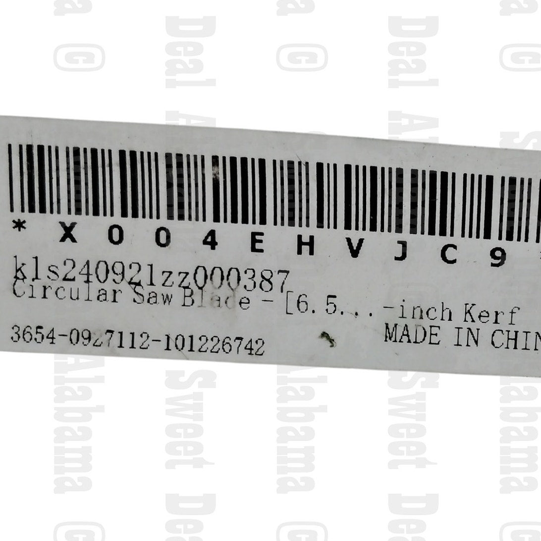 6.5" Circular Saw Blade for Wood, 9260 RPM, 24 Teeth, 1" Arbor, ATB+