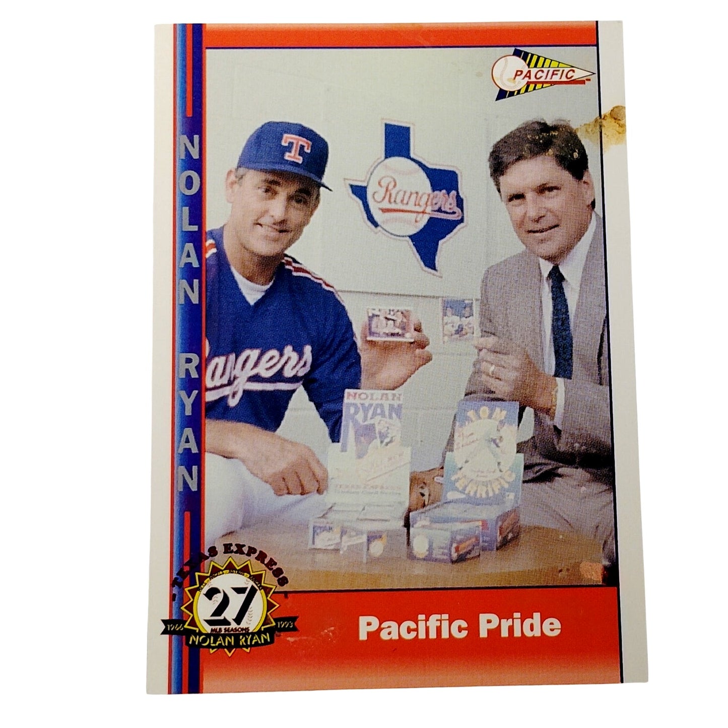 1993 Pacific Texas Express Nolan Ryan 250 Texas Rangers Pitcher Baseball Card NM