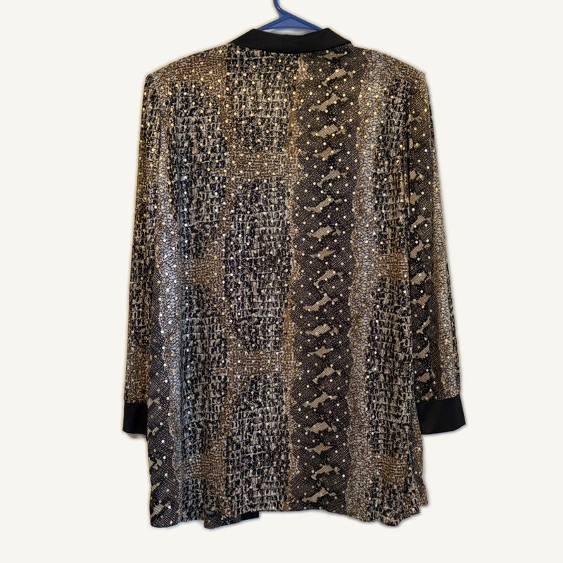 Vintage Lady Blair 3-Piece Black Gold Animal Print Skirt Set L/14 USA