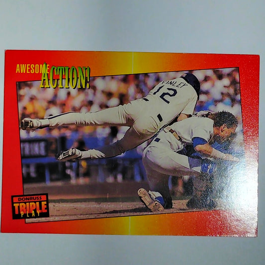 1992 Triple Play Awesome Action Steve Finley Card #26 Houston Astros OF VG/EX