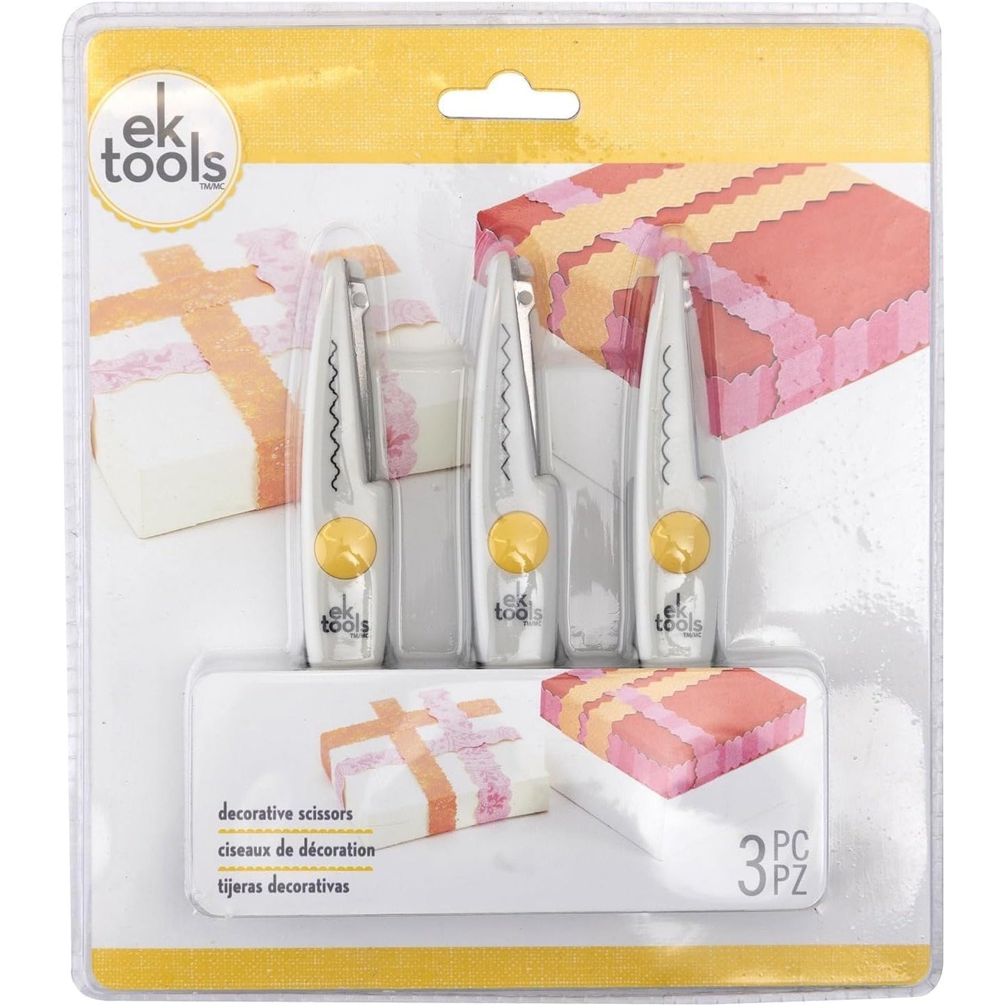 EK Tools Craft Scissors Set Border Scallop Ribbon Craft Scrapbook L/R Hand