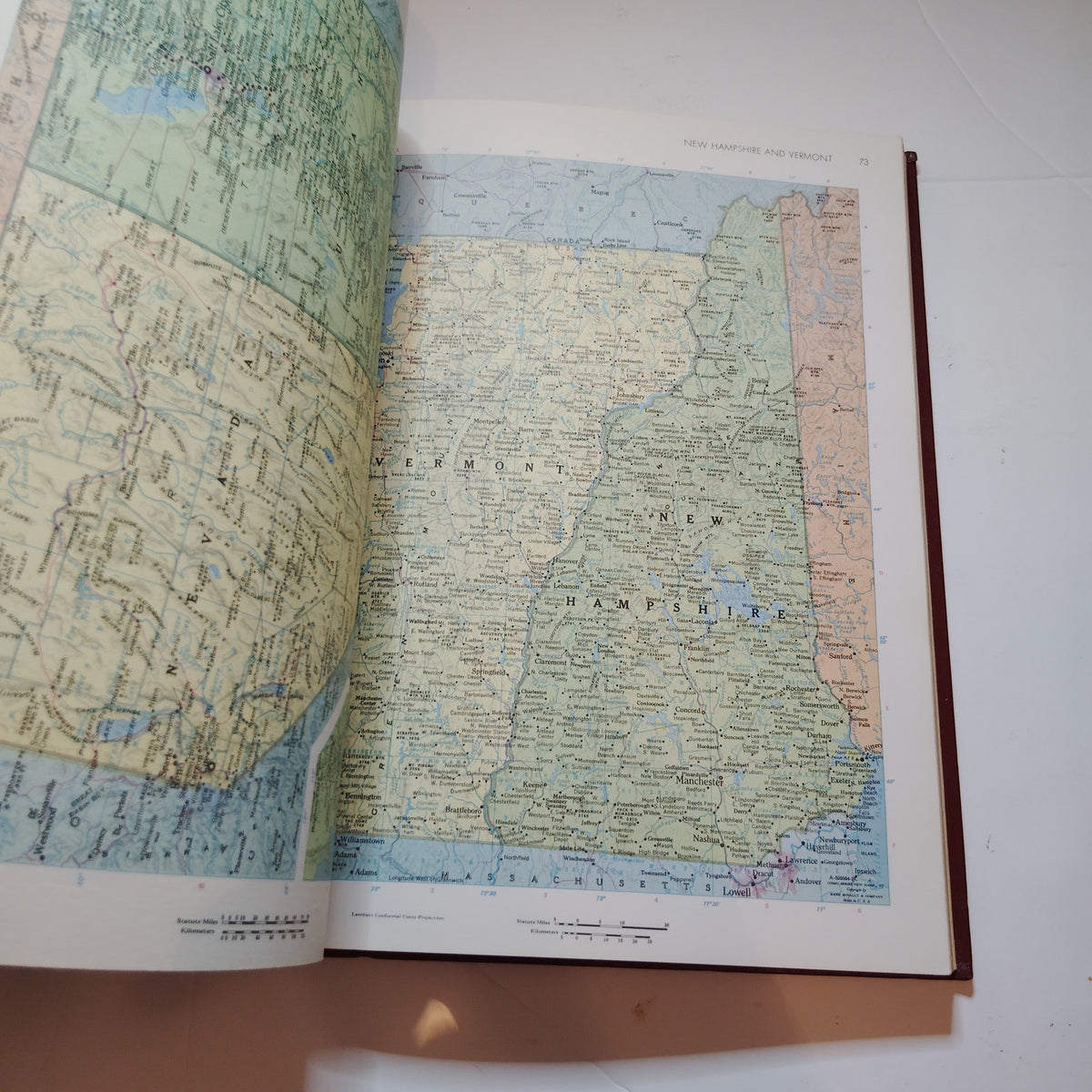 VTG 1973 Rand McNally World Atlas Imperial Edtn Oversized HC Burgundy Gold‑Foil