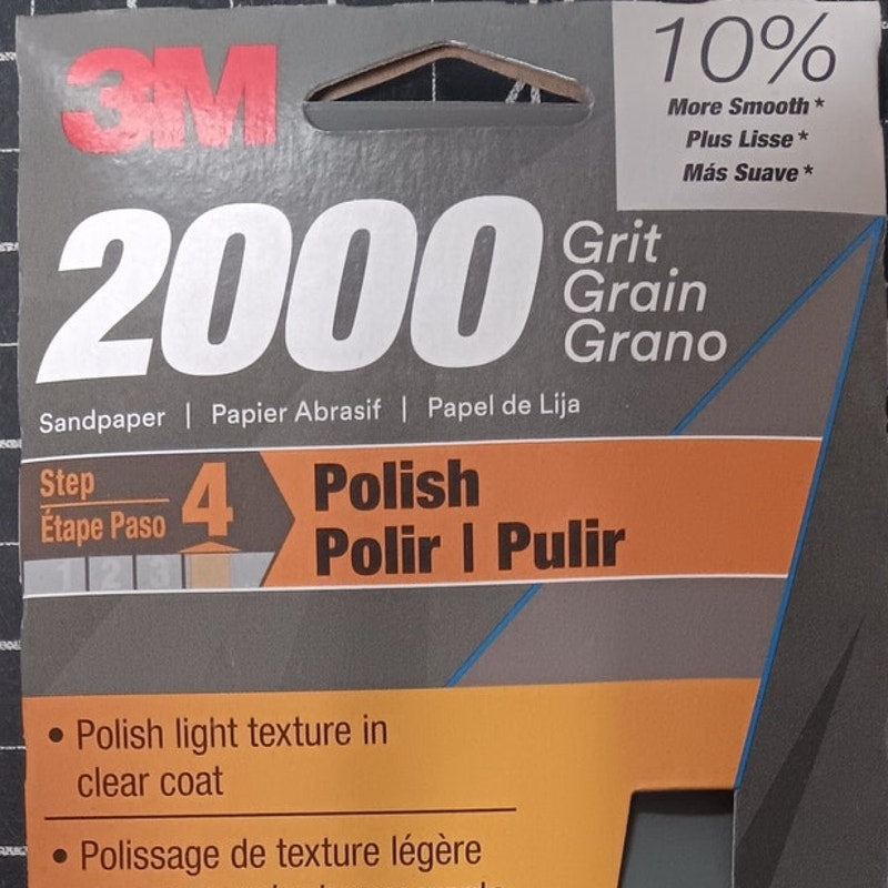 3M Wetordry Automotive Sandpaper – 2000 Grit, 10 Sheets (2-Pack)