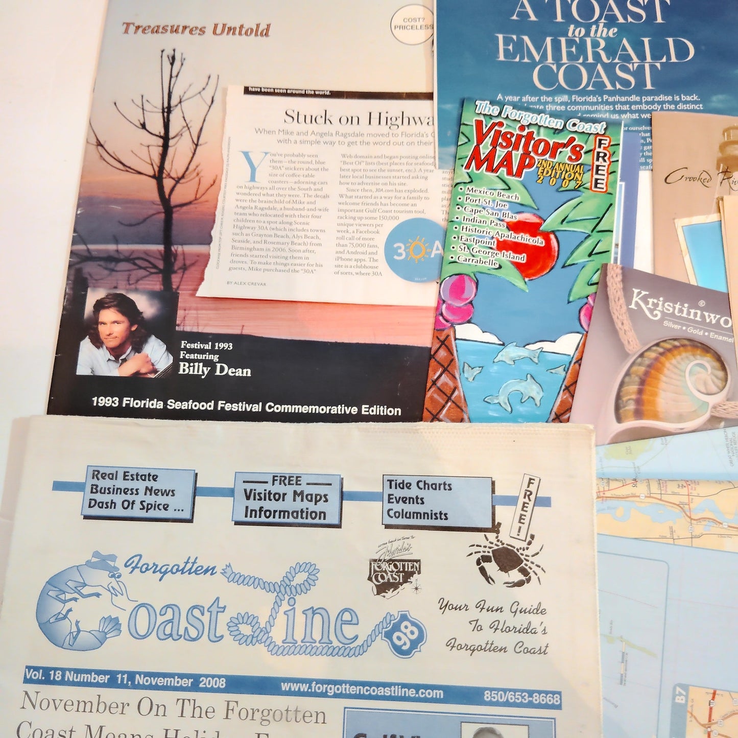 Vintage Apalachicola FL Travel Ephemera Lot - Coastal Florida Papers Collection