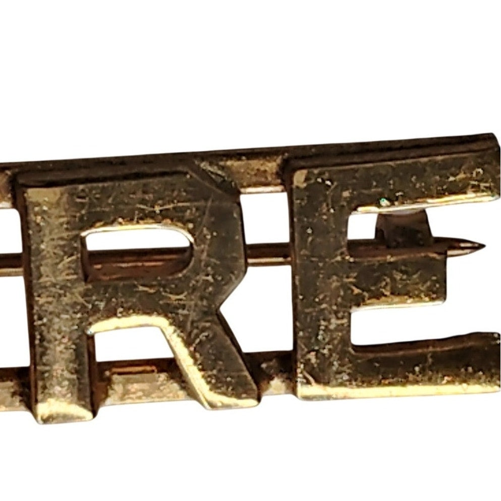 Vintage "ORE" Lettering Army Navy Surplus Hat or Lapel Pin 1‑1/8" × 3/8"