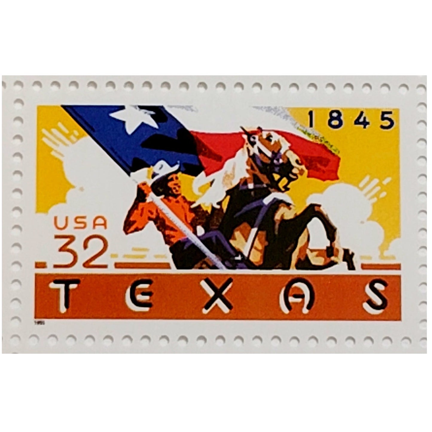Block of 6 – 1995 USA 32¢ Texas Statehood MNH Scott 2968 Sesquicentennial