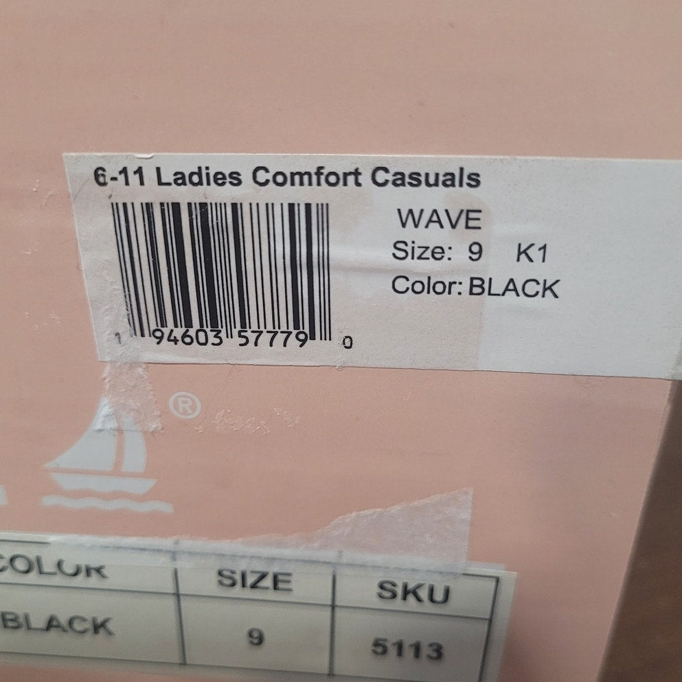 Sail Women’s Wave Slip-On Tennis Sneaker – Black, Size 9